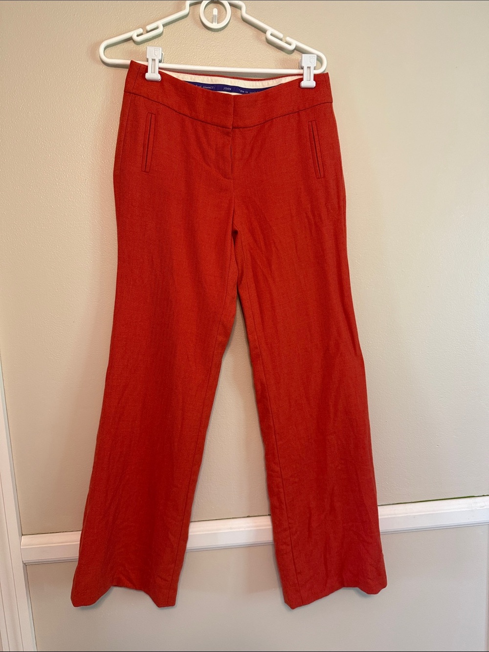 J. Crew orange wool Wide-Leg Pants size 4